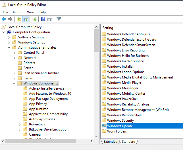 Windows Server 2019 - Local Group Policy Editor