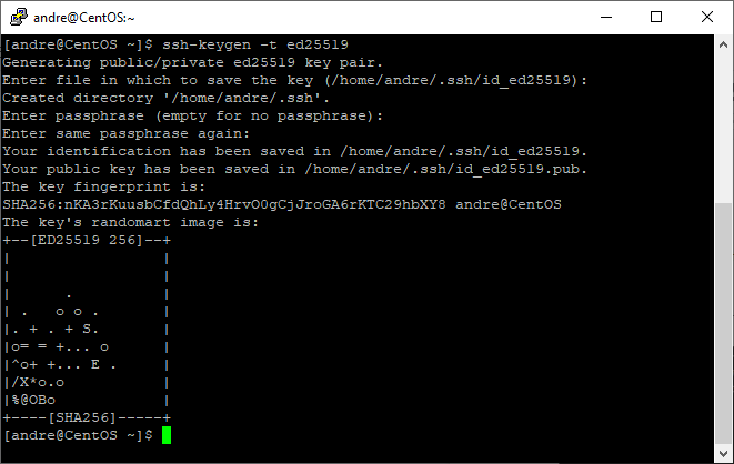 Entering passphrase for Ed25519 key