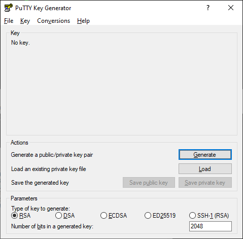 Open PuTTY Key Generator